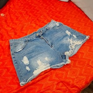 4xl (fits like 2x) SHEIN Distressed Shorts Plus Size